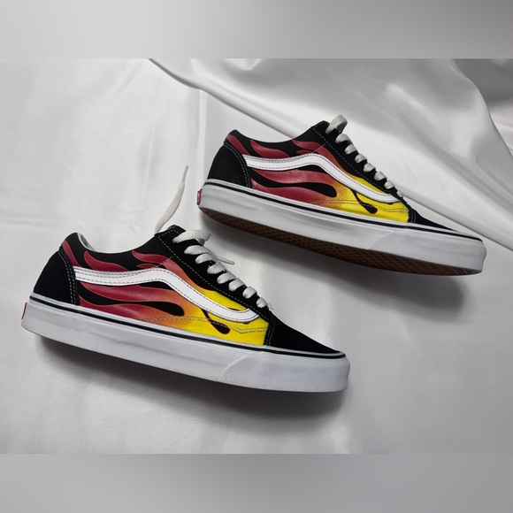 Vans Black and Yellow Flame Sneakers - Picture 7 of 8